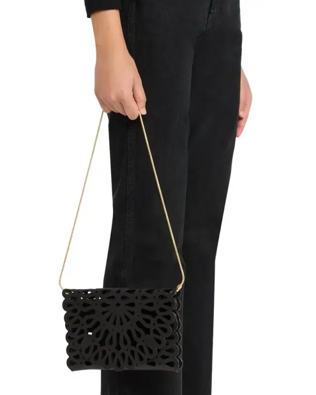 SIMKHAI McCall Laser Cutout Leather Clutch Bag