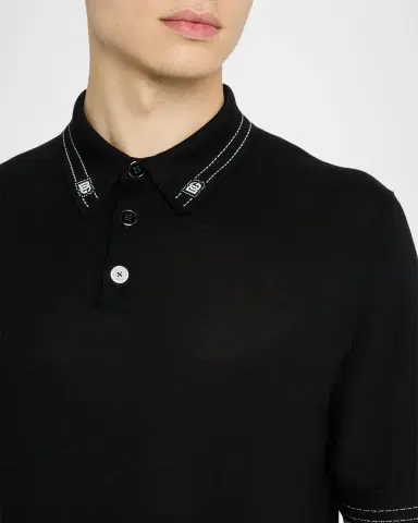 Dolce & Gabbana Men's Silk Knit Polo Shirt | Thumbnail 4 Dolce & Gabbana Men's Silk Knit Polo Shirt | Thumbnail 4