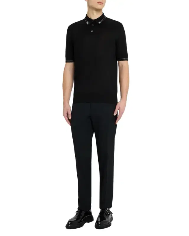 Dolce & Gabbana Men 's Silk Knit Polo Shirt