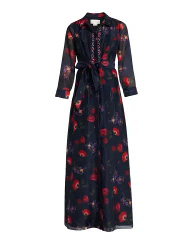 Sachin & Babi Addison Floral-Print Chiffon Shirt Gown | Thumbnail 1