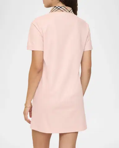 Burberry Iris Check Collar Short-Sleeve Mini Dress | Thumbnail 2 Burberry Iris Check Collar Short-Sleeve Mini Dress | Thumbnail 2