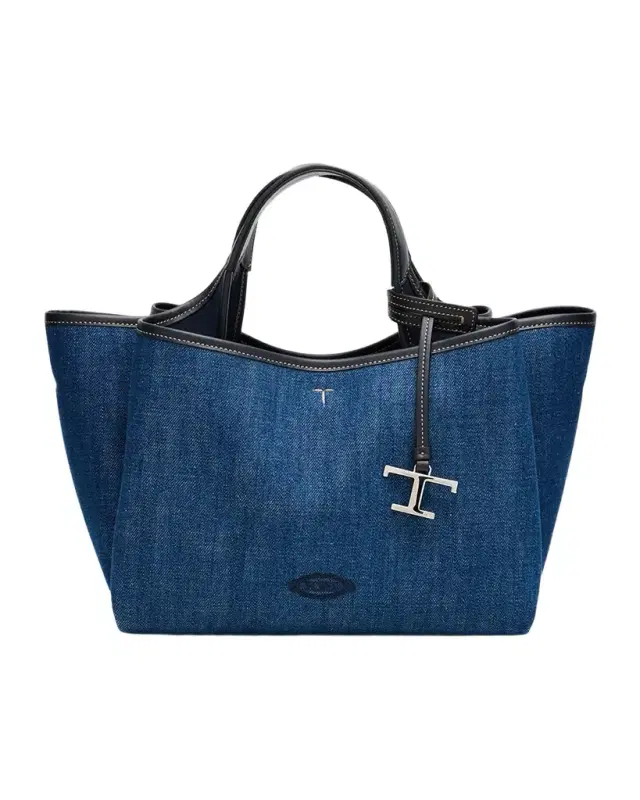 Mini Cotton Denim T Timeless Tote Bag