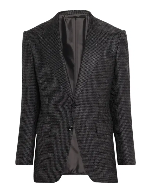 Men 's Shelton Herringbone Pied de Poule Single-Breasted Sport Coat