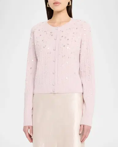 BERNADETTE Gilbert Embellished Crewneck Cardigan | Thumbnail 3