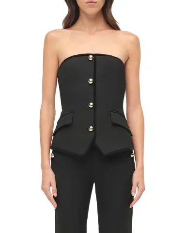SIMKHAI Cambrie Button-Front Bustier Top | Thumbnail 1