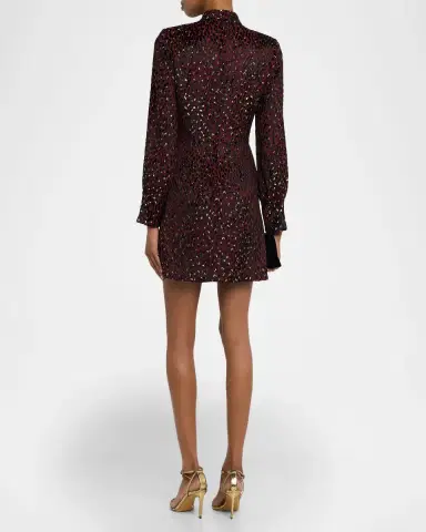 SIMKHAI Daphne Printed Long-Sleeve Mini Dress | Thumbnail 2