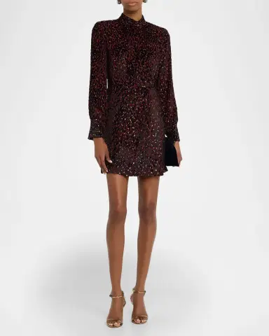SIMKHAI Daphne Printed Long-Sleeve Mini Dress | Thumbnail 3