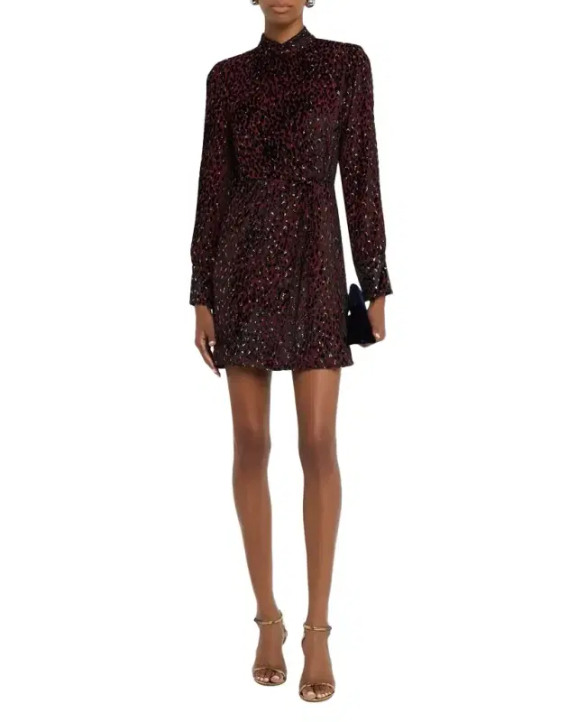 Daphne Printed Long-Sleeve Mini Dress