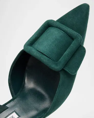 Manolo Blahnik Maysli Suede Buckle Slingback Pumps | Thumbnail 4