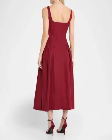 Proenza Schouler White Label Kendal Drop-Waist Technical Cotton Midi Dress | Thumbnail 7 Proenza Schouler White Label Kendal Drop-Waist Technical Cotton Midi Dress | Thumbnail 7