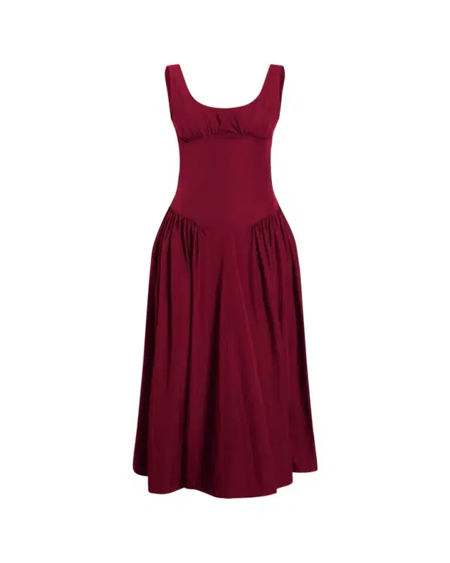 Proenza Schouler White Label Kendal Drop-Waist Technical Cotton Midi Dress