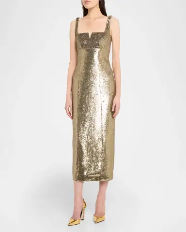 Roland Mouret Square-Neck Sequined Sleeveless Midi Dress | Thumbnail 3 Roland Mouret Square-Neck Sequined Sleeveless Midi Dress | Thumbnail 3