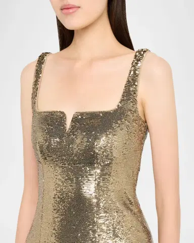 Roland Mouret Square-Neck Sequined Sleeveless Midi Dress | Thumbnail 4 Roland Mouret Square-Neck Sequined Sleeveless Midi Dress | Thumbnail 4