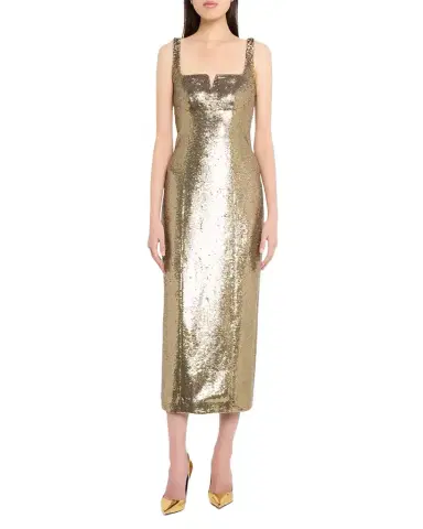 Roland Mouret Square-Neck Sequined Sleeveless Midi Dress | Thumbnail 1 Roland Mouret Square-Neck Sequined Sleeveless Midi Dress | Thumbnail 1