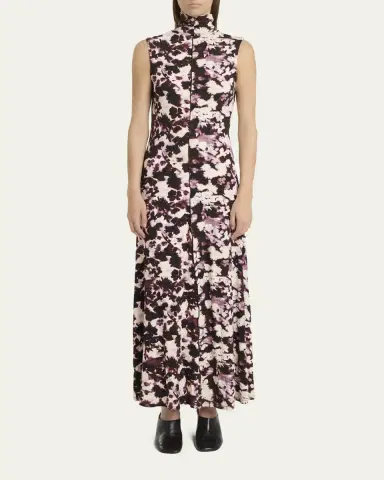 Proenza Schouler White Label Valentina Floral Jersey Turtleneck Midi Dress | Thumbnail 2 Proenza Schouler White Label Valentina Floral Jersey Turtleneck Midi Dress | Thumbnail 2
