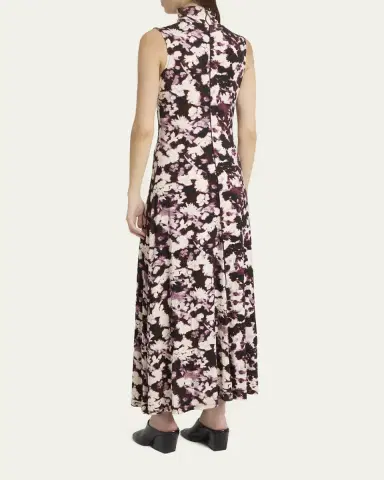 Proenza Schouler White Label Valentina Floral Jersey Turtleneck Midi Dress | Thumbnail 3 Proenza Schouler White Label Valentina Floral Jersey Turtleneck Midi Dress | Thumbnail 3