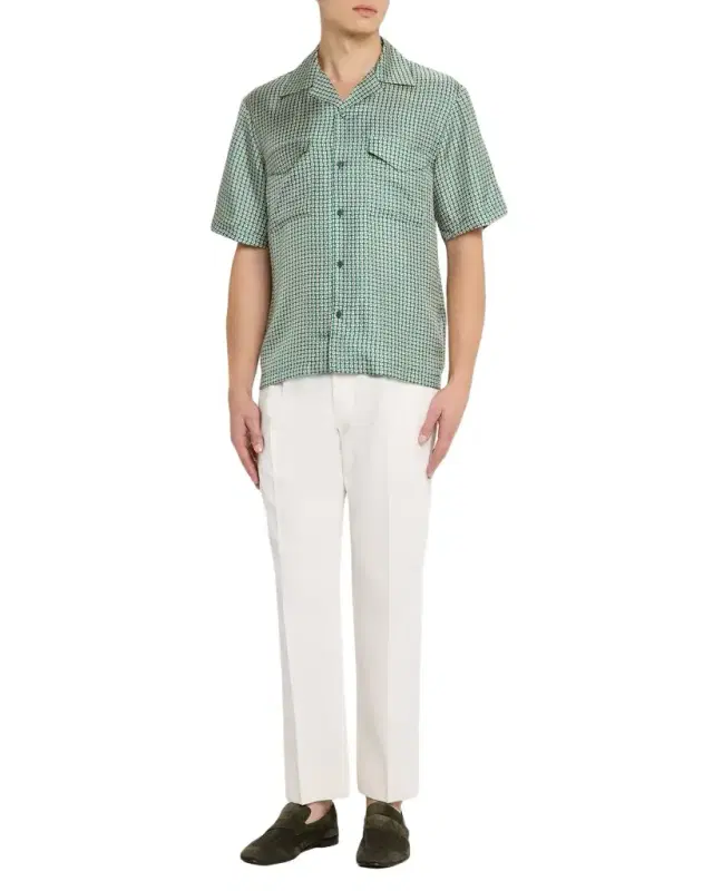 Men 's Clarke Printed Silk Camp Shirt Men 's Clarke Printed Silk Camp Shirt