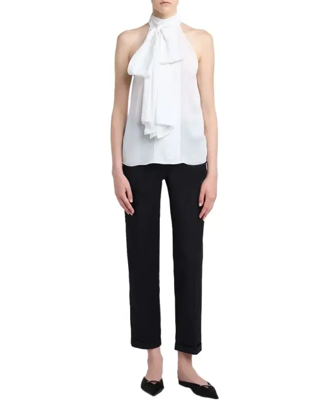 TOM FORD Silk Georgette Neck-Scarf Halter Top