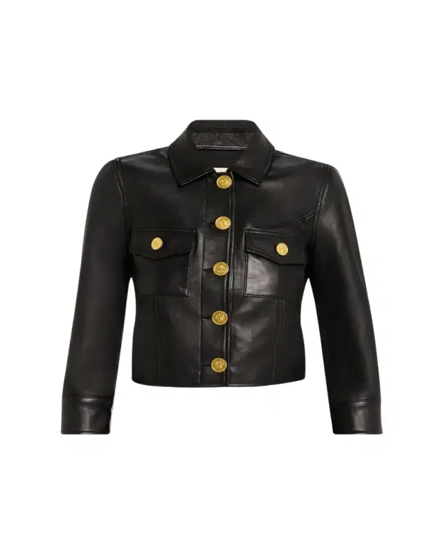 Kumi Cropped Leather Jacket