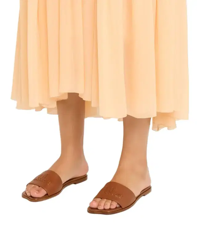 Soleil Leather Flat Slide Sandals