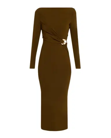 Roland Mouret Twisted Drape Long-Sleeve Midi Dress | Thumbnail 1 Roland Mouret Twisted Drape Long-Sleeve Midi Dress | Thumbnail 1