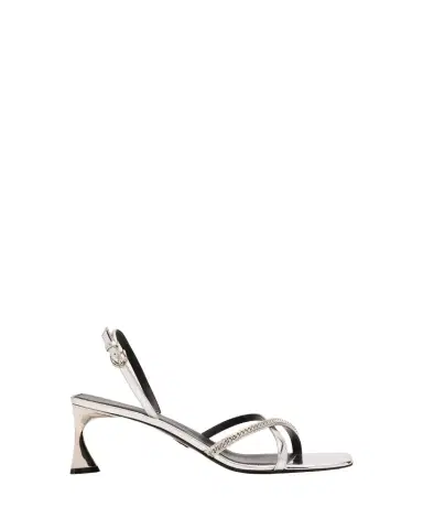 Stella McCartney 65mm Elsa Metallic Sandals | Thumbnail 1 Stella McCartney 65mm Elsa Metallic Sandals | Thumbnail 1