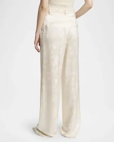 Gabriela Hearst Norman Floral Satin Jacquard Wide-Leg Pants With Belt | Thumbnail 2 Gabriela Hearst Norman Floral Satin Jacquard Wide-Leg Pants With Belt | Thumbnail 2