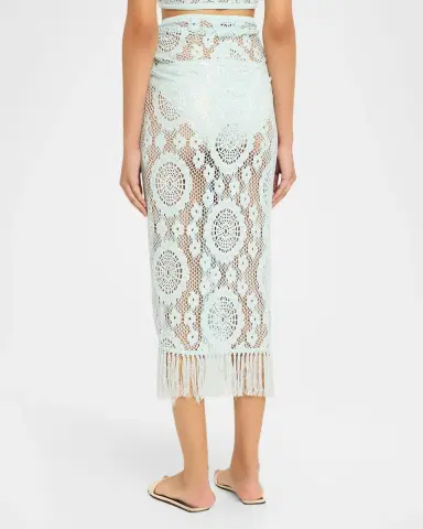 SIMKHAI Thyri Open-Knit Fringe Pareo Coverup | Thumbnail 2