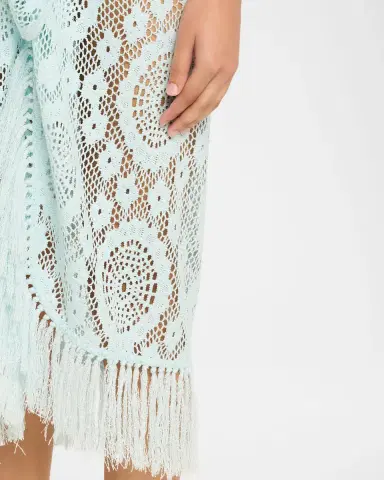 SIMKHAI Thyri Open-Knit Fringe Pareo Coverup | Thumbnail 4