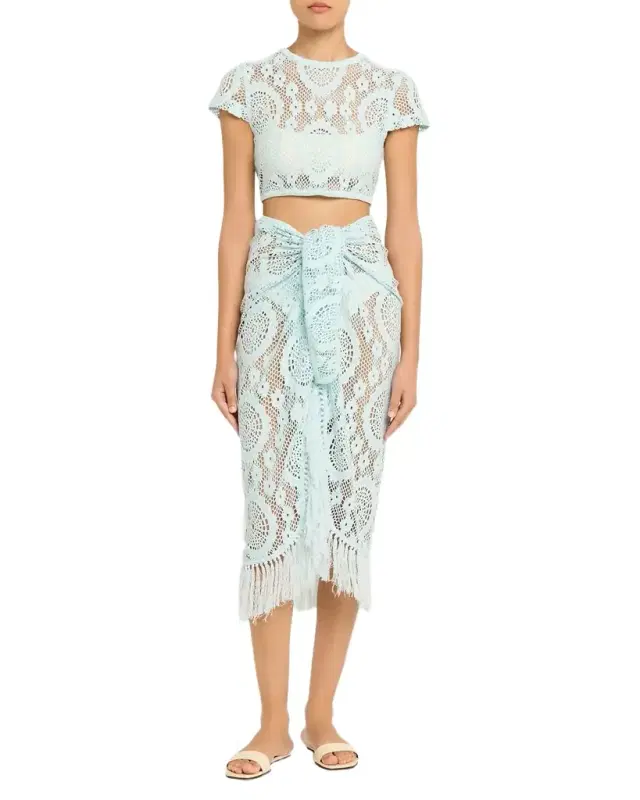Thyri Open-Knit Fringe Pareo Coverup