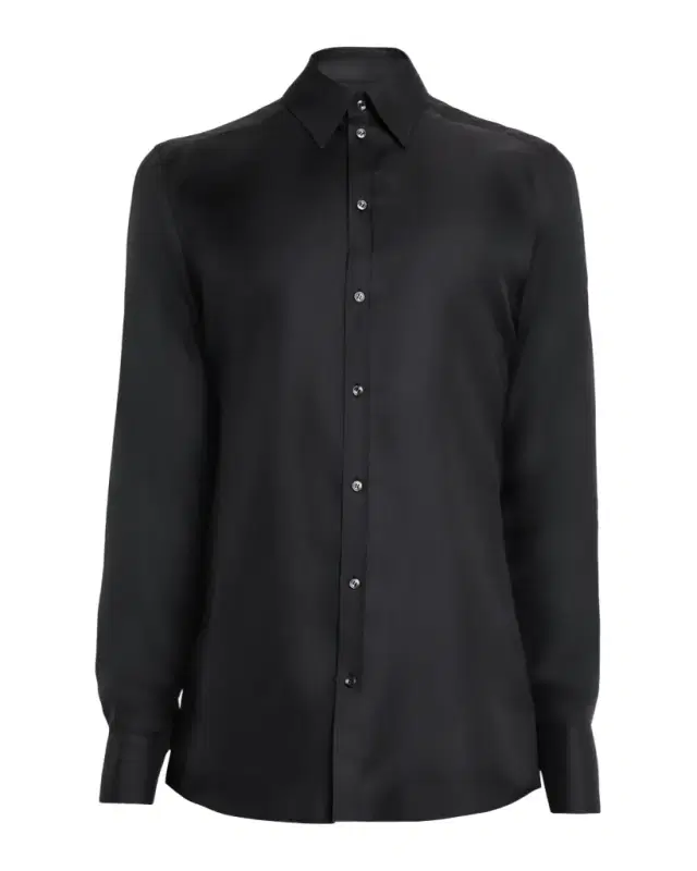 Men 's Silk Satin Classic-Fit Dress Shirt