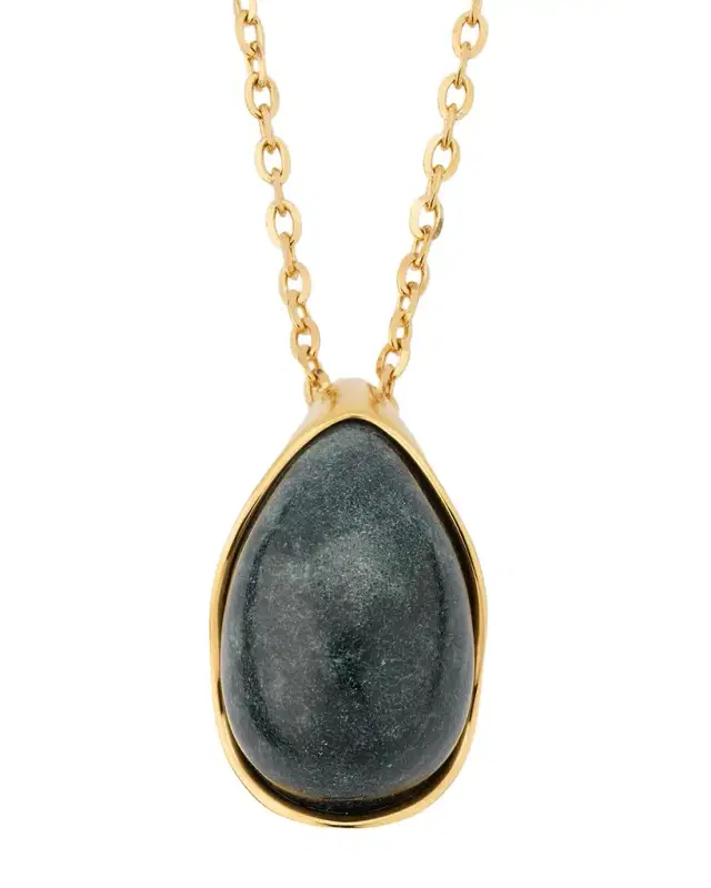 Drop Marble Pendant Necklace, Green