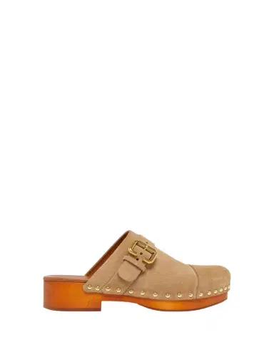 Chloé Jeannette Suede Buckle Clogs | Thumbnail 1