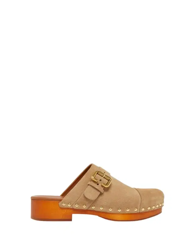 Chloe Jeannette Suede Buckle Clogs
