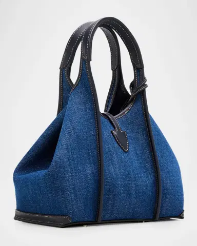 Tod's Cotton Denim T Timeless Shopping Tote Bag | Thumbnail 3 Tod's Cotton Denim T Timeless Shopping Tote Bag | Thumbnail 3