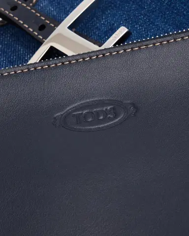 Tod's Cotton Denim T Timeless Shopping Tote Bag | Thumbnail 6 Tod's Cotton Denim T Timeless Shopping Tote Bag | Thumbnail 6