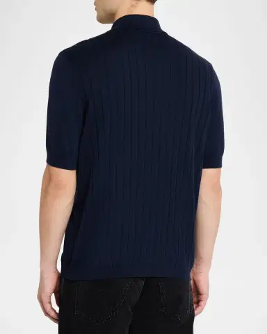 Brunello Cucinelli Men's Cotton Rib Short-Sleeve Shirt | Thumbnail 11 Brunello Cucinelli Men's Cotton Rib Short-Sleeve Shirt | Thumbnail 11