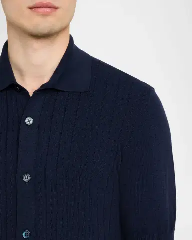 Brunello Cucinelli Men's Cotton Rib Short-Sleeve Shirt | Thumbnail 13 Brunello Cucinelli Men's Cotton Rib Short-Sleeve Shirt | Thumbnail 13
