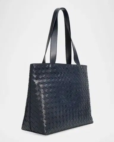 Bottega Veneta Men's Small Intrecciato Leather Zipped Tote Bag | Thumbnail 3 Bottega Veneta Men's Small Intrecciato Leather Zipped Tote Bag | Thumbnail 3