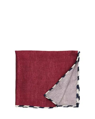 Brunello Cucinelli Men's Double-Face Stripe-Trim Silk Pocket Square | Thumbnail 1 Brunello Cucinelli Men's Double-Face Stripe-Trim Silk Pocket Square | Thumbnail 1