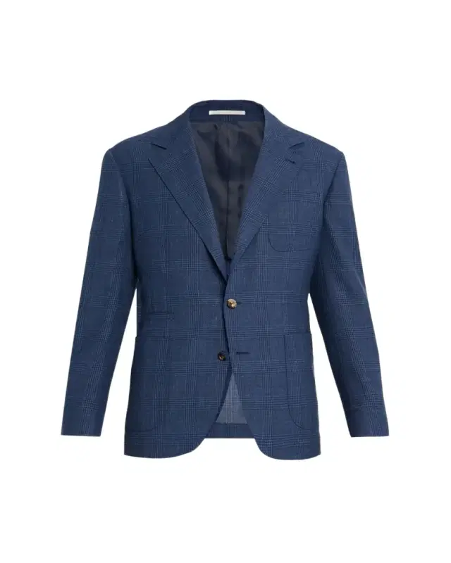 Brunello Cucinelli Men's Glen Plaid Single-Breasted Suit Jacket