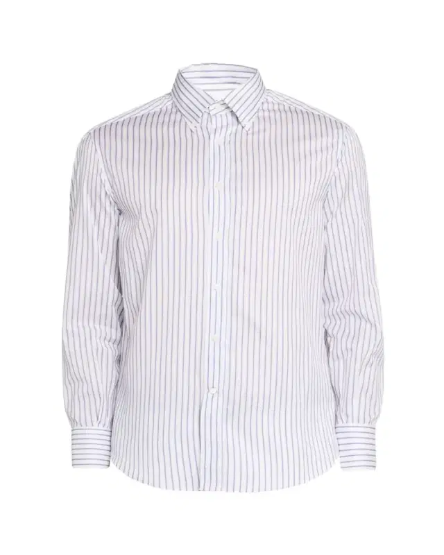 Men's Stripe Cotton Slim-Fit Button-Down Shirt