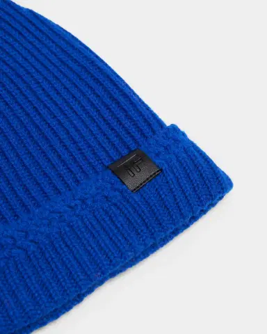 Tom Ford Men's Ribbed Cashmere TF-Tab Beanie Hat | Thumbnail 2