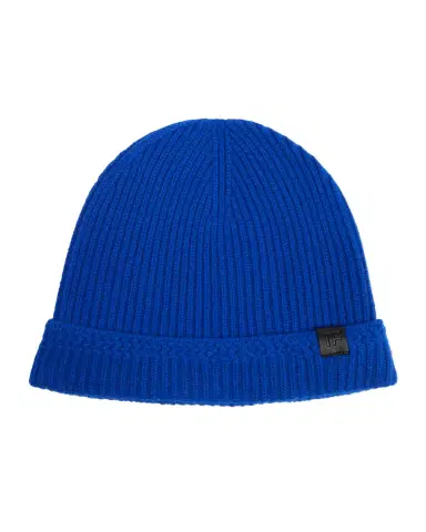 Tom Ford Men's Ribbed Cashmere TF-Tab Beanie Hat | Thumbnail 3