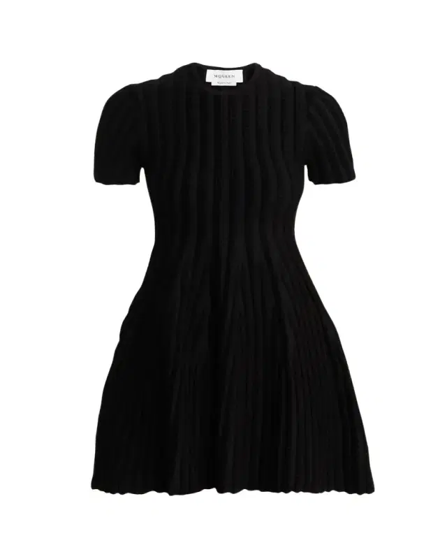 Chenille-Striped Viscose Mini Dress