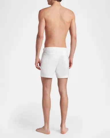Tom Ford Men's Poplin Waistband-Tab Swim Trunks | Thumbnail 2 Tom Ford Men's Poplin Waistband-Tab Swim Trunks | Thumbnail 2