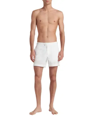 Tom Ford Men's Poplin Waistband-Tab Swim Trunks | Thumbnail 1 Tom Ford Men's Poplin Waistband-Tab Swim Trunks | Thumbnail 1