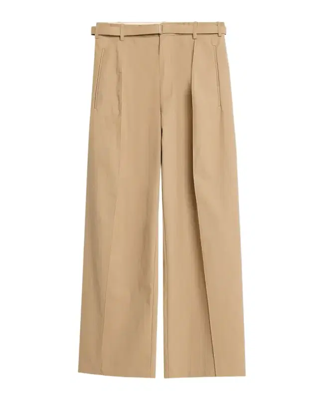 Drop-Waist tton Twill Straight-Leg Pants With Belt