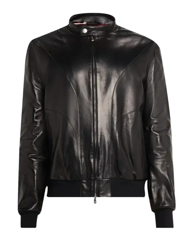 en 's Polished Nappa Leather Pilot Jacket