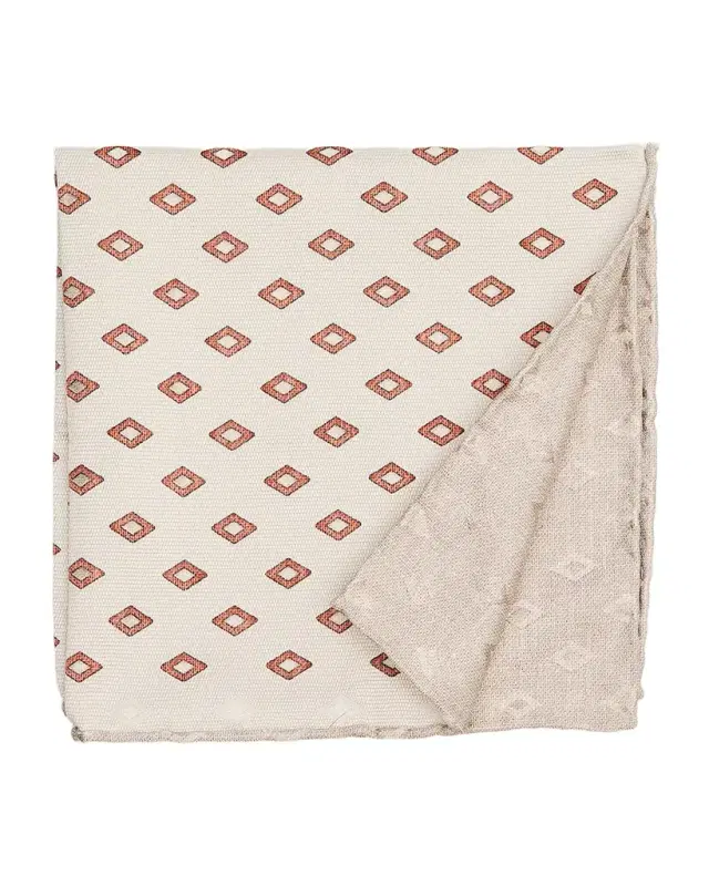 Men 's Double-Face Geometric Silk Pocket Square